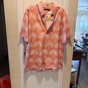 Manaola Coral Floral Button Down Shirt